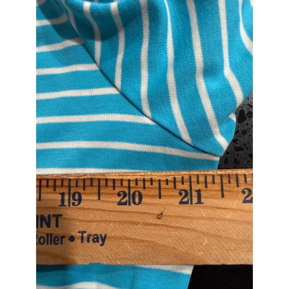 Polo Ralph Lauren Mens Large Pima Soft Touch Striped Polo Shirt Turquoise Blue